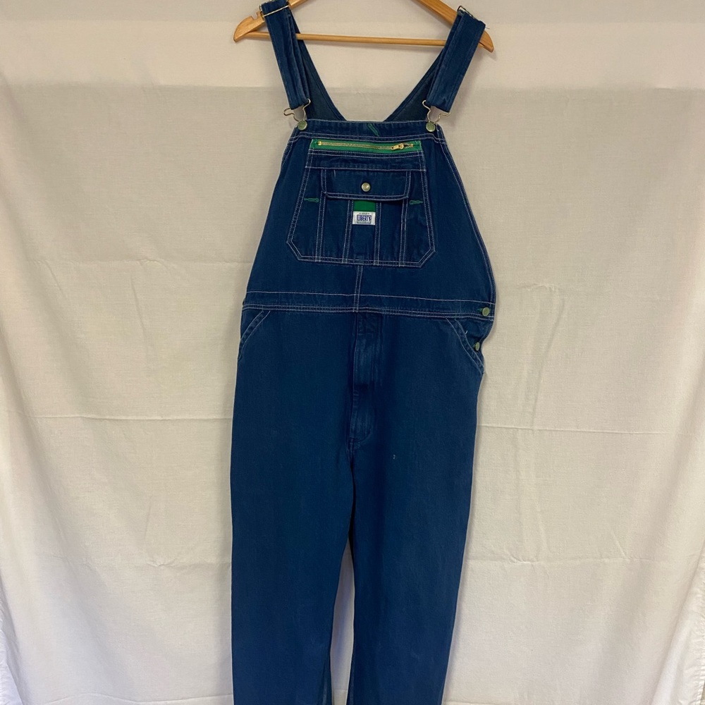 Liberty Mens Bib Overalls Blue Denim Workwear Size 44x32